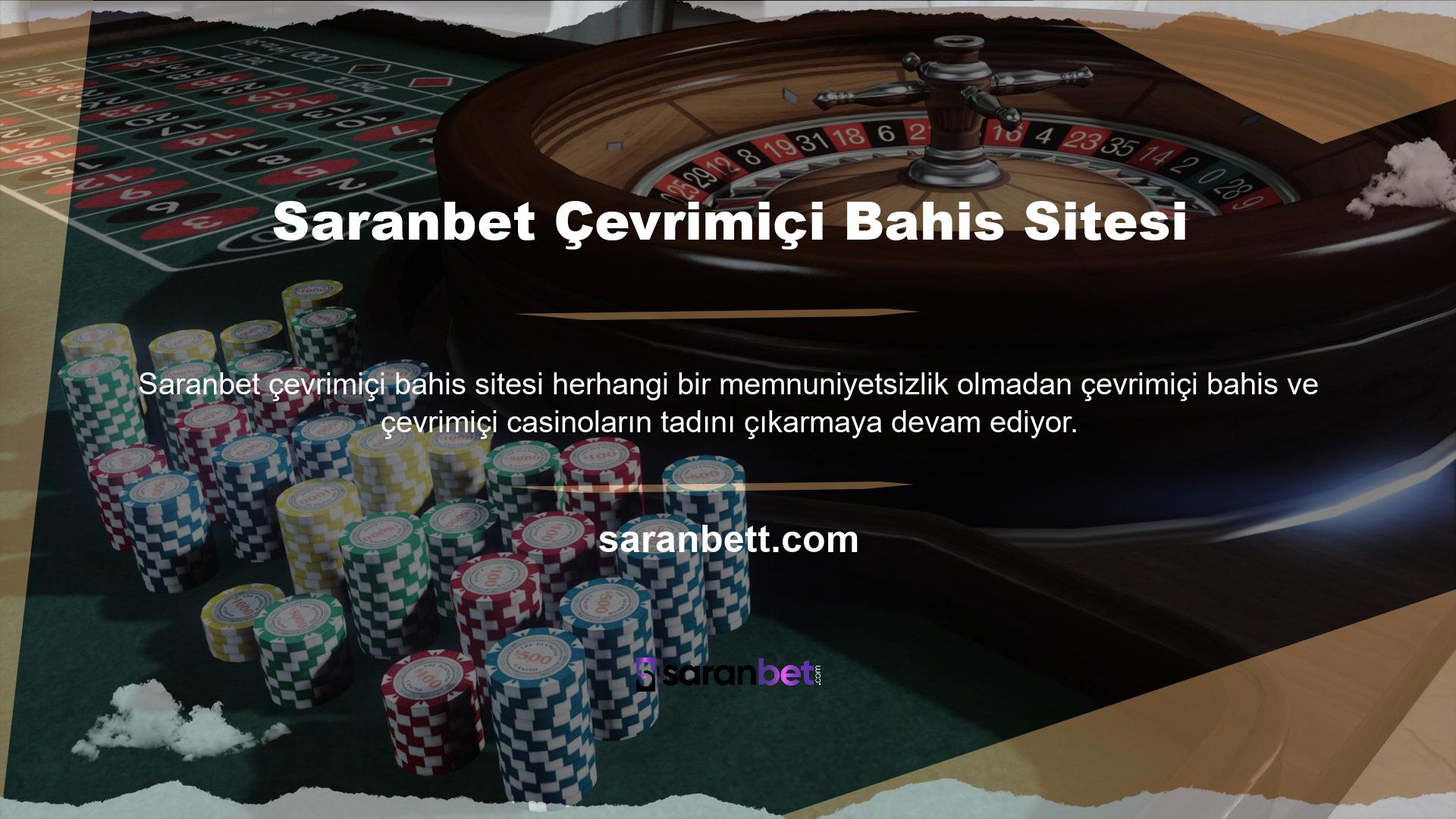 Bu arada Saranbet, müşterilerine SMS veya e-posta yoluyla sitenin güncellenmiş giriş adresini bilgilendirir